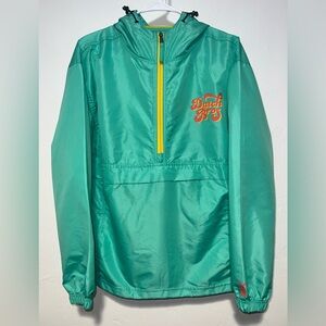 NWoT Dutch Bros Long Sleeve Hood Pullover Windbreaker Half Zip Unisex